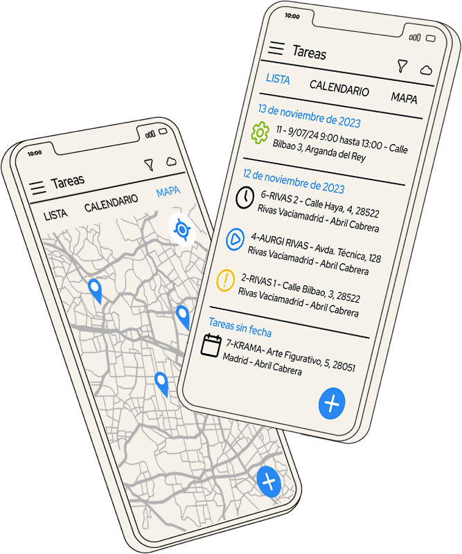 Gestión de tareas, calendario y mapa