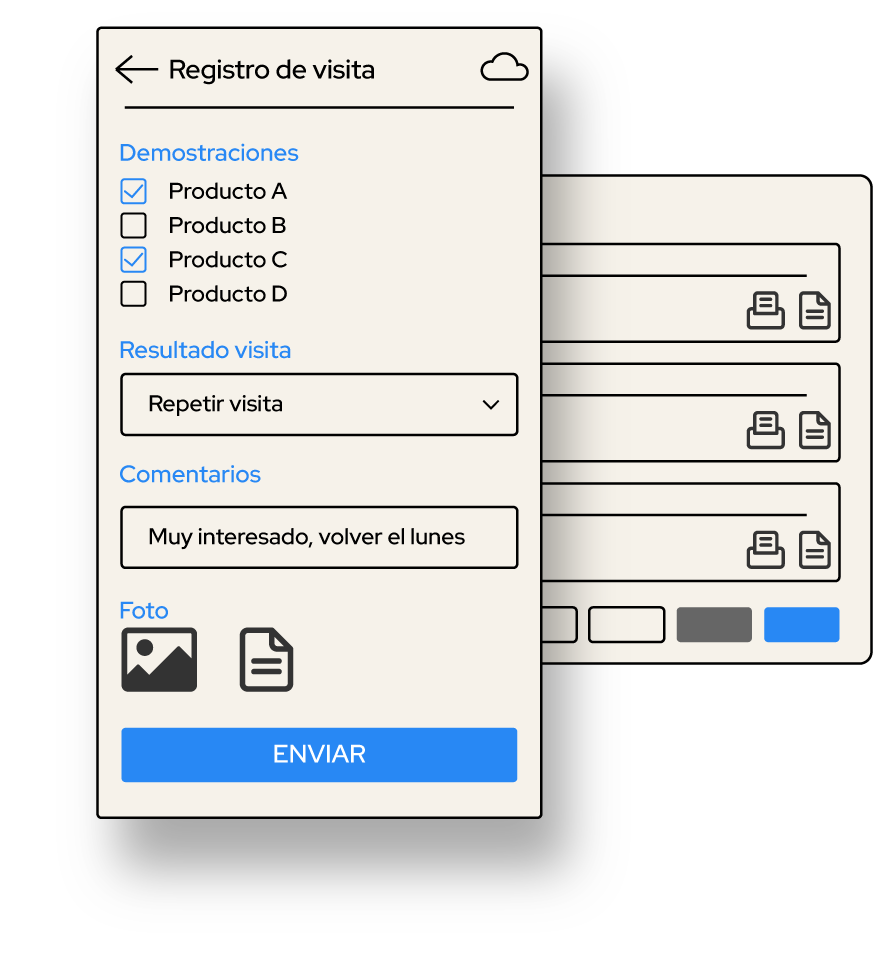 Aplicación de partes de trabajo en la nube
